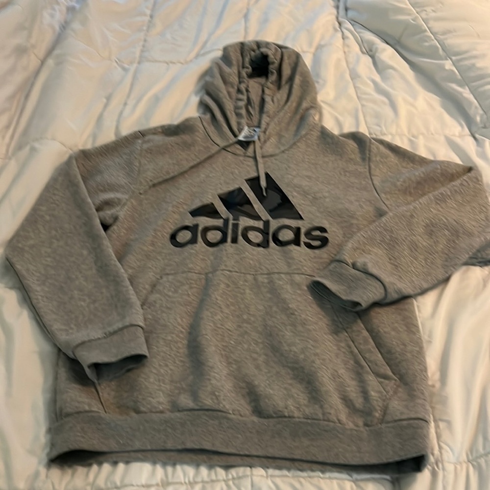 NWOT Adidas grey hooded sweatshirt